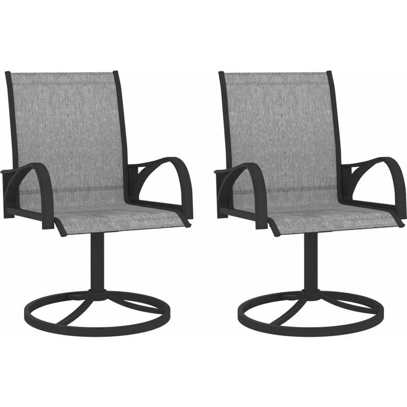 Image of VIDAXL Garden Swivel Chairs 2 pcs Textilene and Steel Grey Vidaxl 8720286090299