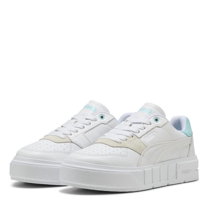 Image of Puma Womens Cali Crt Match Low-Top Trainers White/Blue female 3 (35.5)