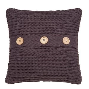Image of Catherine Lansfield Chunky Knit Cushion - Charcoal