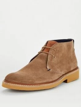 Image of Ted Baker Arguill Suede Chukka Boots - Taupe, Size 8, Men