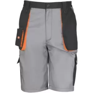 Image of Result Unisex Work-Guard Lite Workwear Shorts (Breathable And Windproof) (4XL) (Grey / Black / Orange) - Grey / Black / Orange