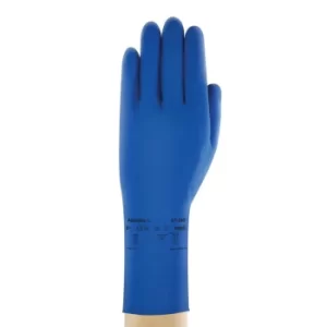 Image of Chemical Resistant Gloves, Blue Latex, Size 9