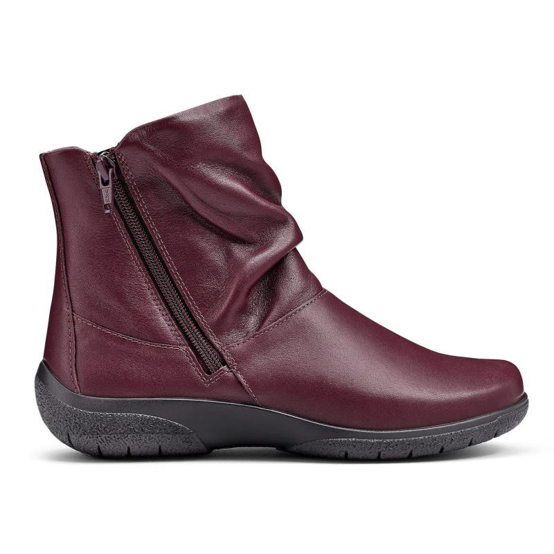 Image of Hotter Womens 'Whisper' Ankle Boots in Maroon Size: 6 Maroon Female 6