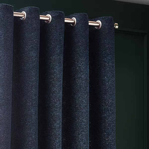 Image of Galaxy Room Darkening Eyelet Curtains Navy, Navy / 229 x 229cm