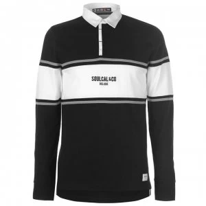 Image of SoulCal Long Sleeve Rugby Polo Mens - Black