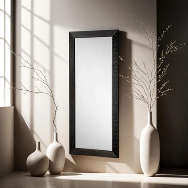 Image of Yearn Mirrors Yearn Mirrors Wave Gloss Black Full length mirror 168.5x77cm Black One Size Unisex 0716053064349