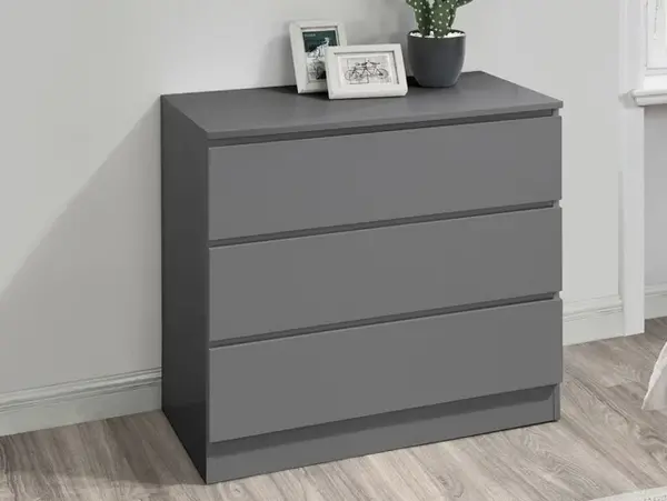 Image of Birlea Oslo Grey 3 Drawer Chest of Drawers