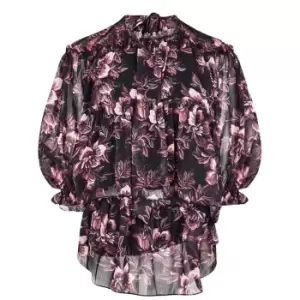 Image of Ted Baker Ballou Ruffle Blouse - Black