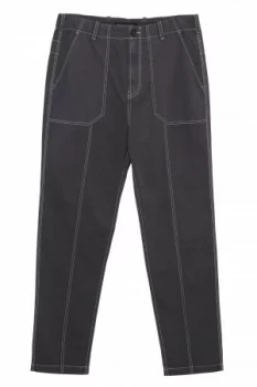 Image of Mens French Connection Pigment Garment Dye Mix Trousers Mid Grey