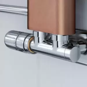 Image of Terma - Carlo Poletti Integrated h Block Radiator Valves Angled Right 50mm Chrome