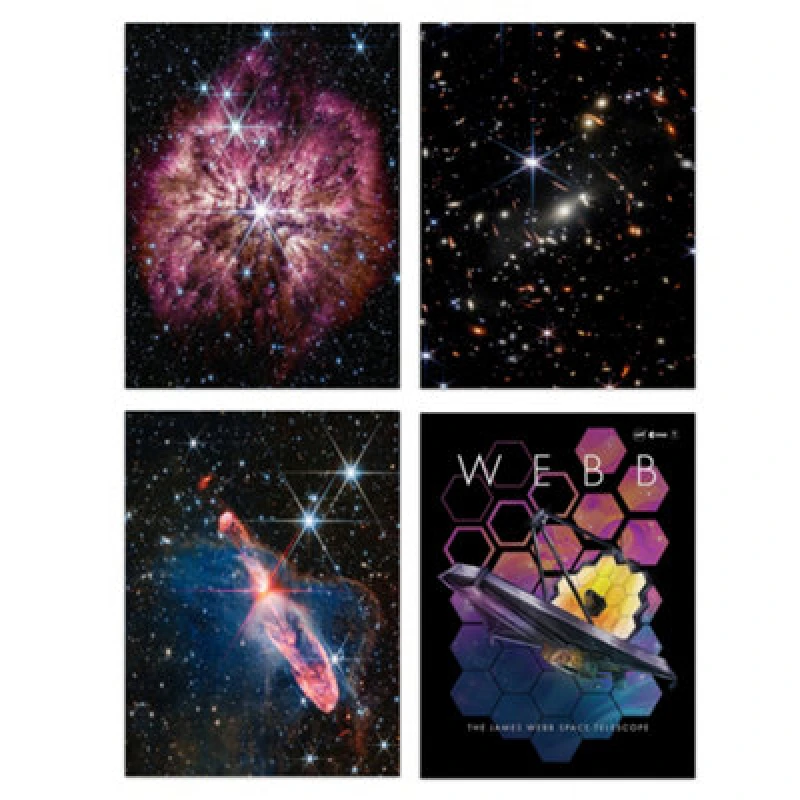 Image of Artery8 Wall Art Print Set Of 4 Nasa James Webb Telescope Deep Field Image Galaxies Prelude To Supernova Actively Forming Stars