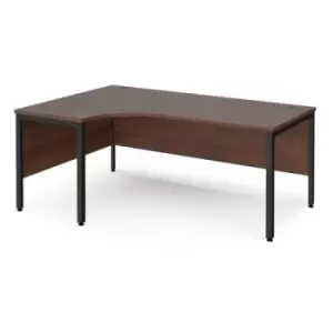 Image of Office Desk Left Hand Corner Desk 1800mm Walnut Top With Black Frame 1200mm Depth Maestro 25 MB18ELKW