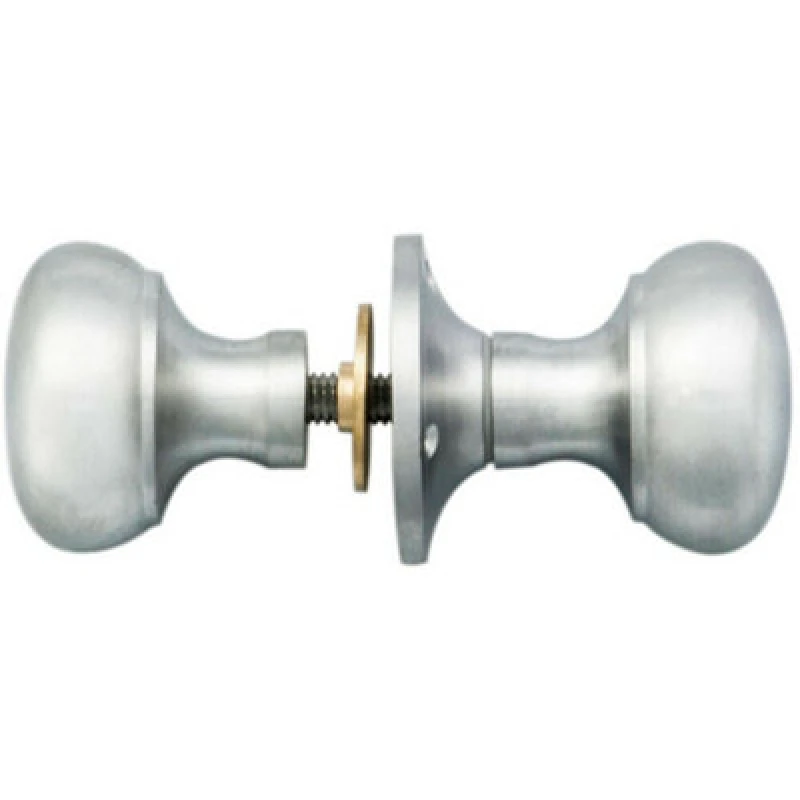 Image of Loops PAIR Large Mushroom Rimmed Mortice Door Knob 53mm Diameter Satin Chrome Multi unisex