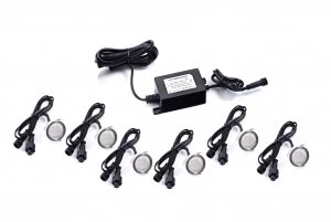 Image of Wickes Nimbus Stainless Steel Round Cool White LED Plinth Light Kit - 1.8W