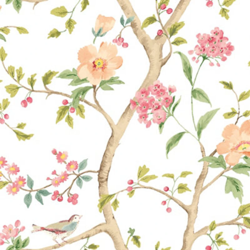 Image of Hoopla Walls Bird Song - Coral Mix 10M Wallpaper