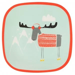 Image of Linea Linea Kids Melamine Square Christmas Plate - Blue