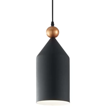 Image of Ideal Lux Lighting - Ideal Lux Triade - 1 Light Dome Ceiling Pendant Light Black