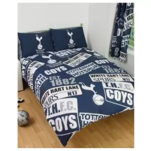 Image of Tottenhamhotspurfc - Tottenham Hotspur fc Patch Duvet Cover Set (Double) (Navy/White) - Navy/White