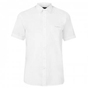 Image of Pierre Cardin Short Sleeve Shirt Mens - Plain White