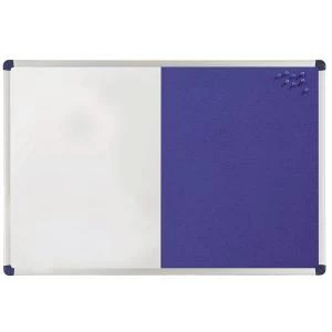 Image of Nobo Elipse Combination Board Magnetic Dry WipeBlue Felt