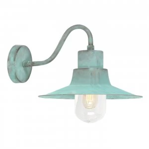 Image of 1 Light Outdoor Fisherman Dome Wall Light Verdigris IP44, E27