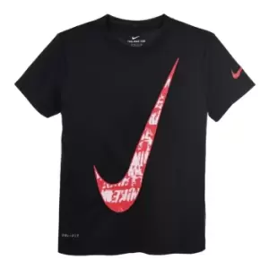 Image of Nike Text Swoosh T-Shirt Infant Boys - Black