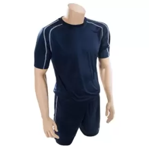 Image of Precision Lyon Training Shirt & Short Set Junior (l Junior 30-32", Navy/White)