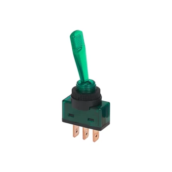 Image of Maplin SPST Illuminated Toggle Switch - Green