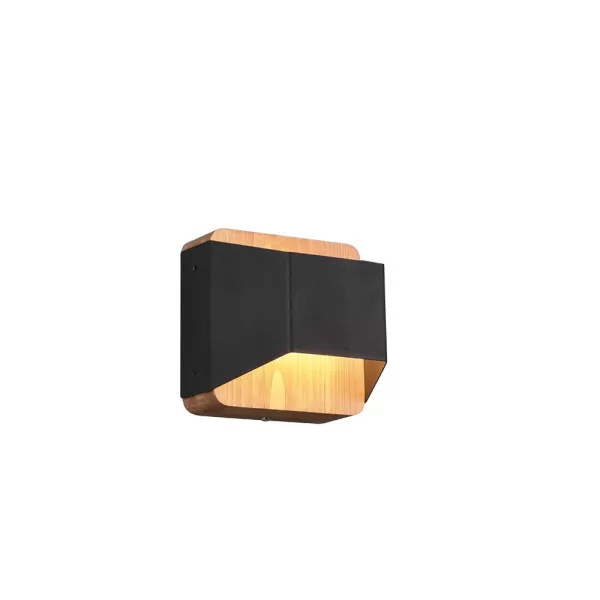 Image of Arino Modern 12cm Up & Down Wall Lamp Black Matt 3000K
