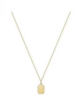 Image of Love Gold 9Ct Yellow Gold Bevelled Edge Rectangle Pendant