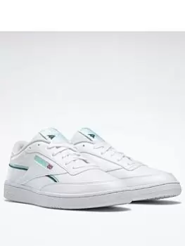Image of Reebok Club C 85 Vegan Shoes, White/Green/Green, Size 6.5, Men