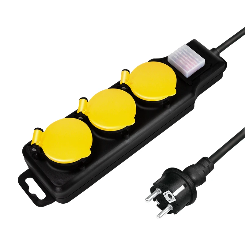 Image of LogiLink LPS253 power extension 1.5 m 3 AC outlet(s) Outdoor Black. Ye
