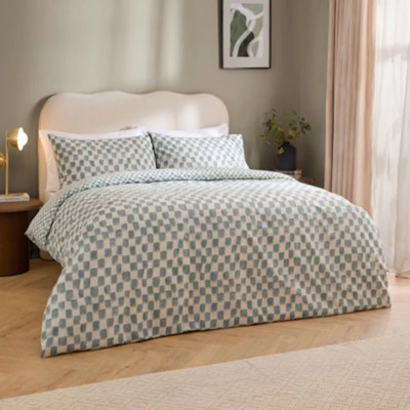 Image of HOEM Hoem Nyhavn Checkerboard Reversible Duvet Cover, Single
