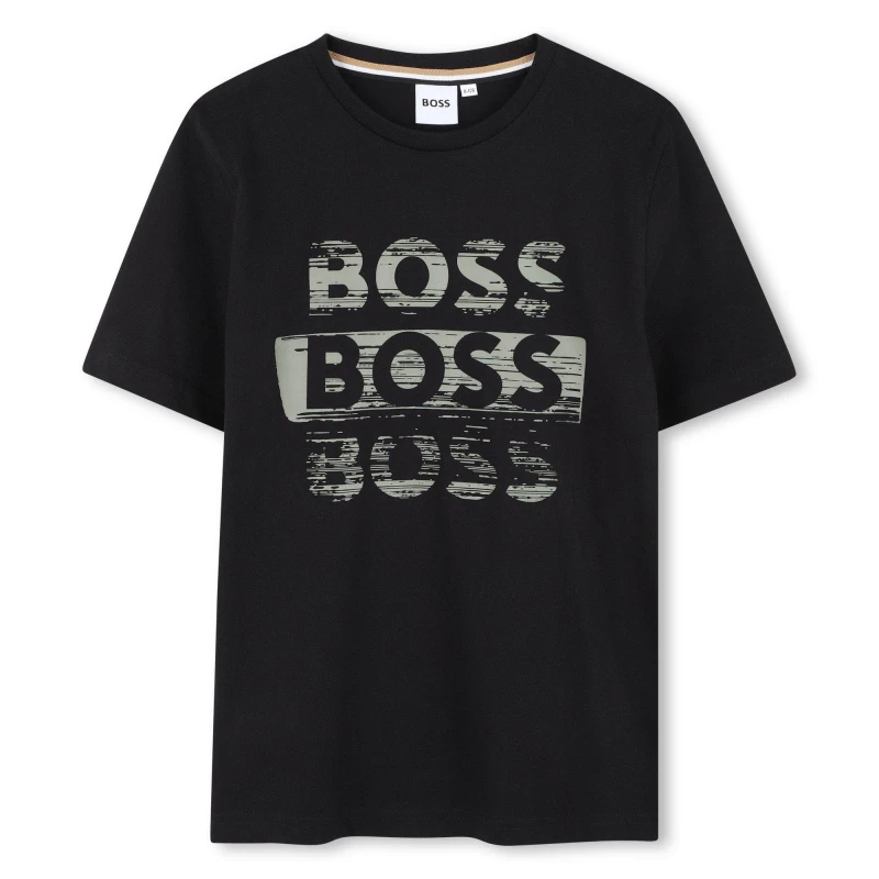 Image of Boss Kids Fancy Logo T-Shirt, Logo Design Black male 6Y