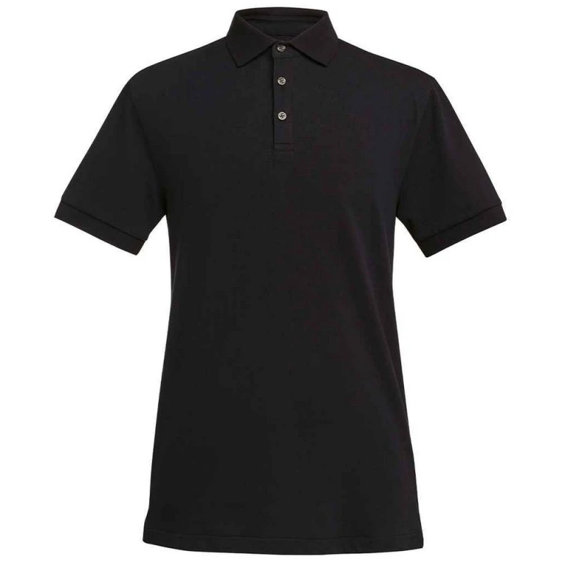 Image of Brook Taverner Brook Taverner Men Hampton Cotton Polo Shirt in Black Size: Small Black S Male 5063238723641