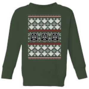 Image of Star Wars Imperial Darth Vader Kids Christmas Sweatshirt - Forest Green - 3-4 Years