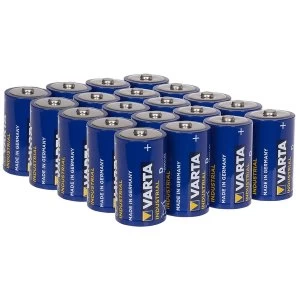 Image of Varta Industrial D Size LR20 Alkaline Batteries 1.5V Pack of 20
