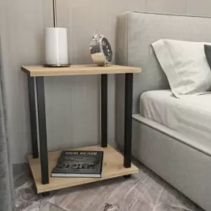 Image of Decorotika - Gurnee Side Table, End Table, Coffee Table, Bedside Table For Living Room, Lounge, Foyer, Hallway, Bedroom - Black And Oak - Black / Oak