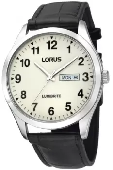 Image of Mens Lorus Lumibrite Dial Leather Strap Watch RJ647AX9