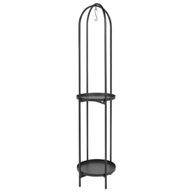 Image of Beliani Plant Stand Tamarix Metal 35cm Black