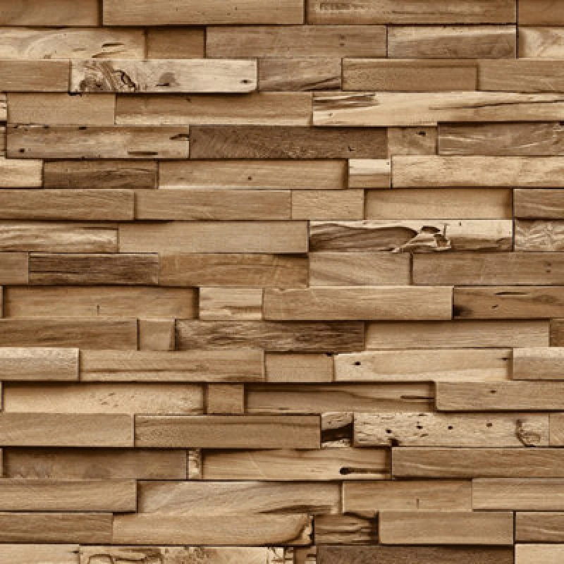 Image of Grandeco Colorado Stacked Wood Block Plank Effect Textured Wallpaper, Natural