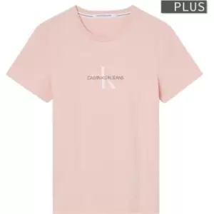 Image of Calvin Klein Jeans Monogram T Shirt Plus Size - Pink
