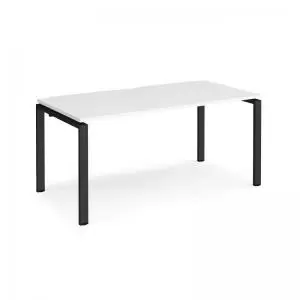 Image of Adapt single desk 1600mm x 800mm - Black frame and white top
