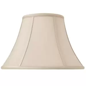 Image of 16" Inch Luxury Bowed Tapered Lamp Shade Traditional Oyster Silk Fabric & White