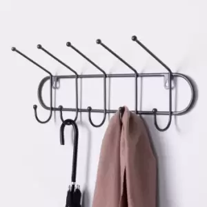 Image of Charnwood Iron Hook Coat Rack Dark Grey
