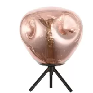 Image of Impex Nina 1 Light Table Lamp Copper Black