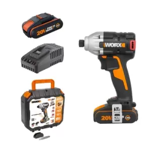 Image of Worx WX261 20v Cordless Brushless Impact Driver with x2 2.0Ah Batteries