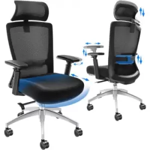Image of VEVOR Ergonomic Office Chair with Slide Seat, Desk Chair with Mesh Seat, Angle and Height Adjustable Home Office Chair with Back and Lumbar Support, S