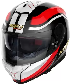 Image of Nolan N80-8 50TH Anniversary N-Com Helmet, black-white-red, Size L, black-white-red, Size L