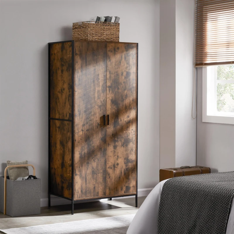 Image of Lassic Vida Designs Brooklyn 2 Door Wardrobe Dark Wood unisex 2 Door